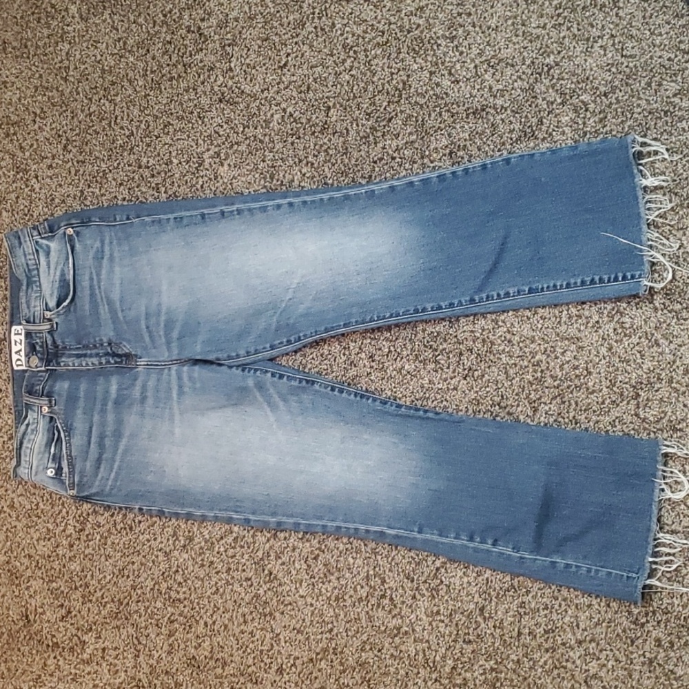 DAZE High-Rise Straight Jeans in Light Blue
